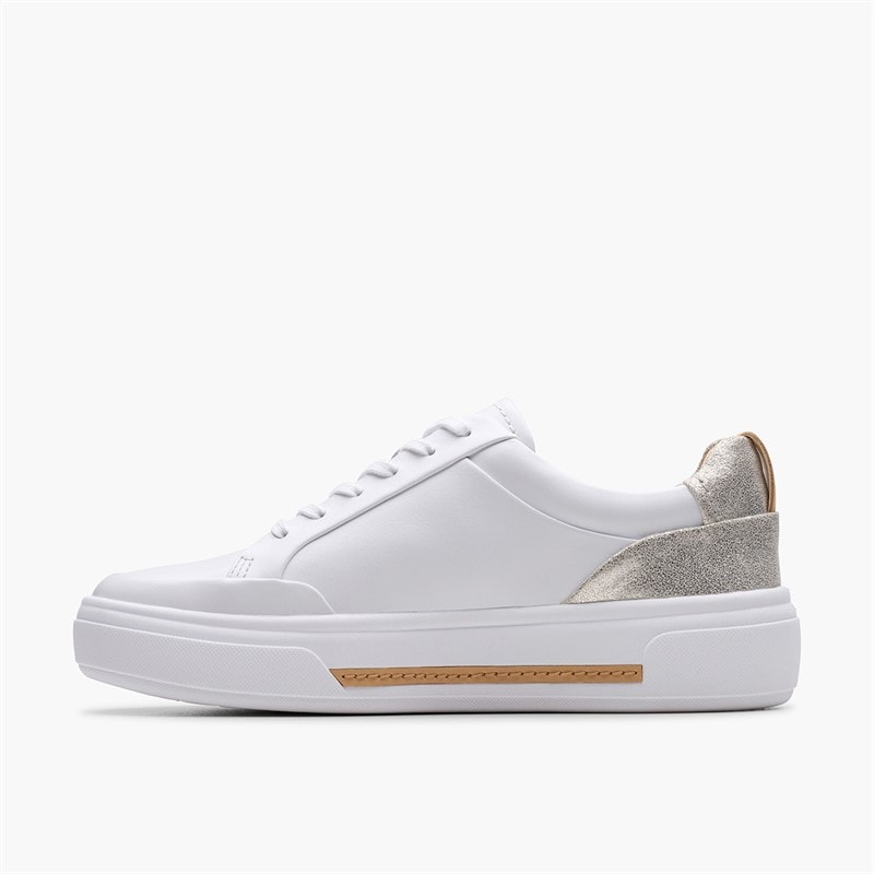 Clarks Womens Hollyhock D-Fit Zip Trainers Silver - Image 5