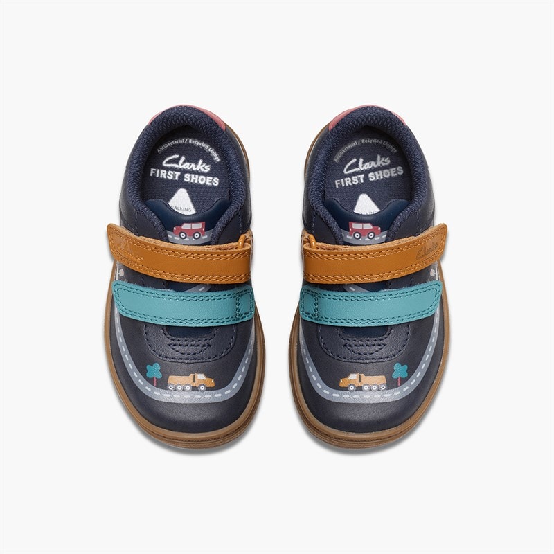 Clarks Infant Boys Flash Truck G-Fit Shoes Navy - Image 4