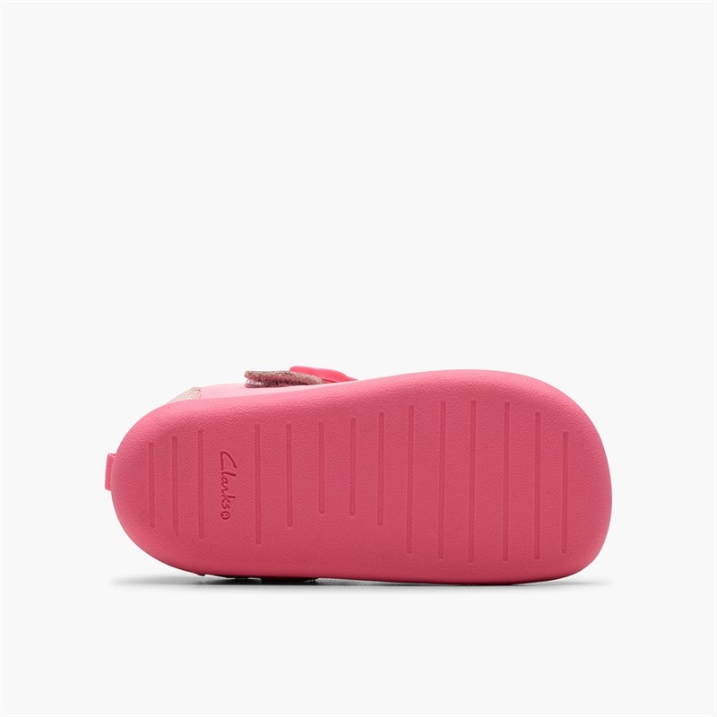 Clarks Infant Girls Roamer Shell G-Fit T-Bar Shoes Pink - Image 2
