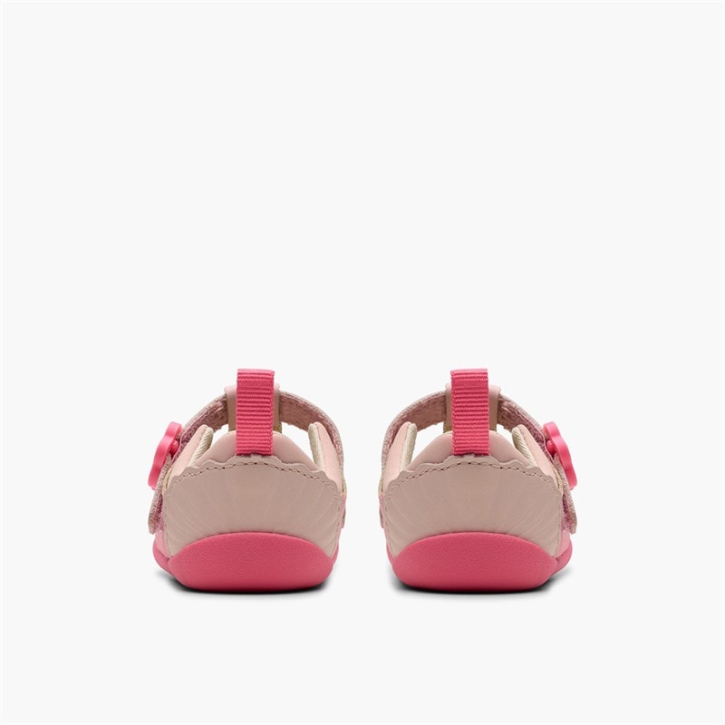 Clarks Infant Girls Roamer Shell G-Fit T-Bar Shoes Pink - Image 3