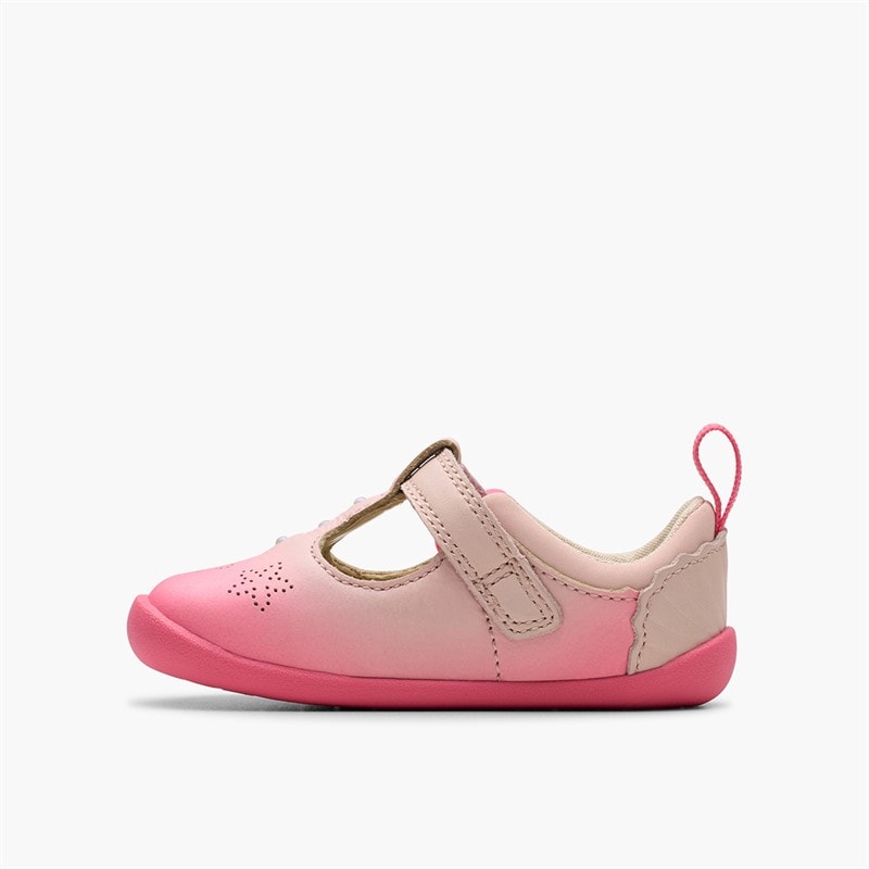 Clarks Infant Girls Roamer Shell G-Fit T-Bar Shoes Pink - Image 5