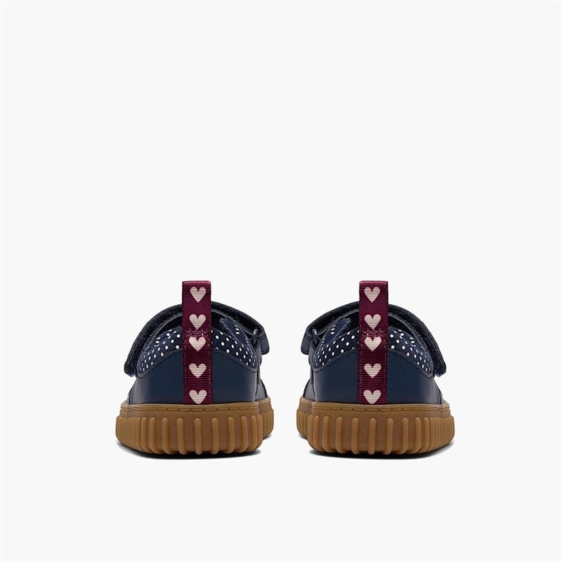 Clarks Infant Girls Clove Beam F-Fit Shoes Navy - Image 3