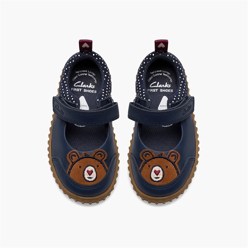 Clarks Infant Girls Clove Beam F-Fit Shoes Navy - Image 4