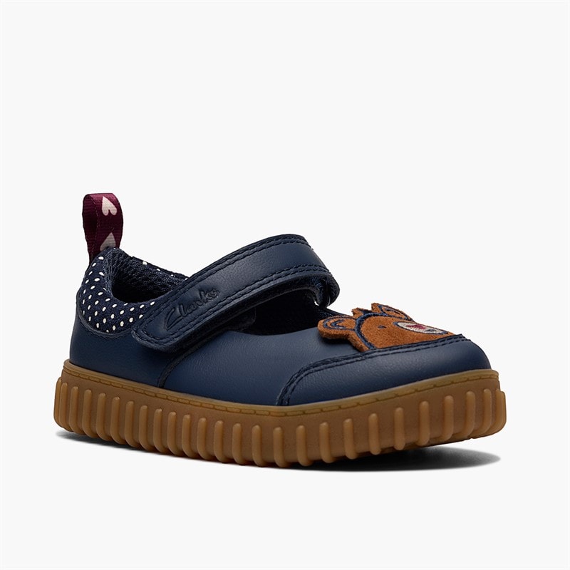 Clarks Infant Girls Clove Beam F-Fit Shoes Navy - Image 5