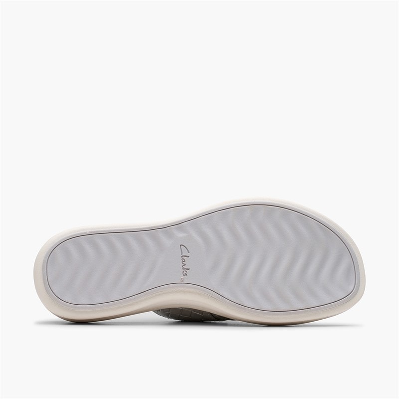 Clarks Womens Drift Buckle D-Fit Sandals Silver - Image 2