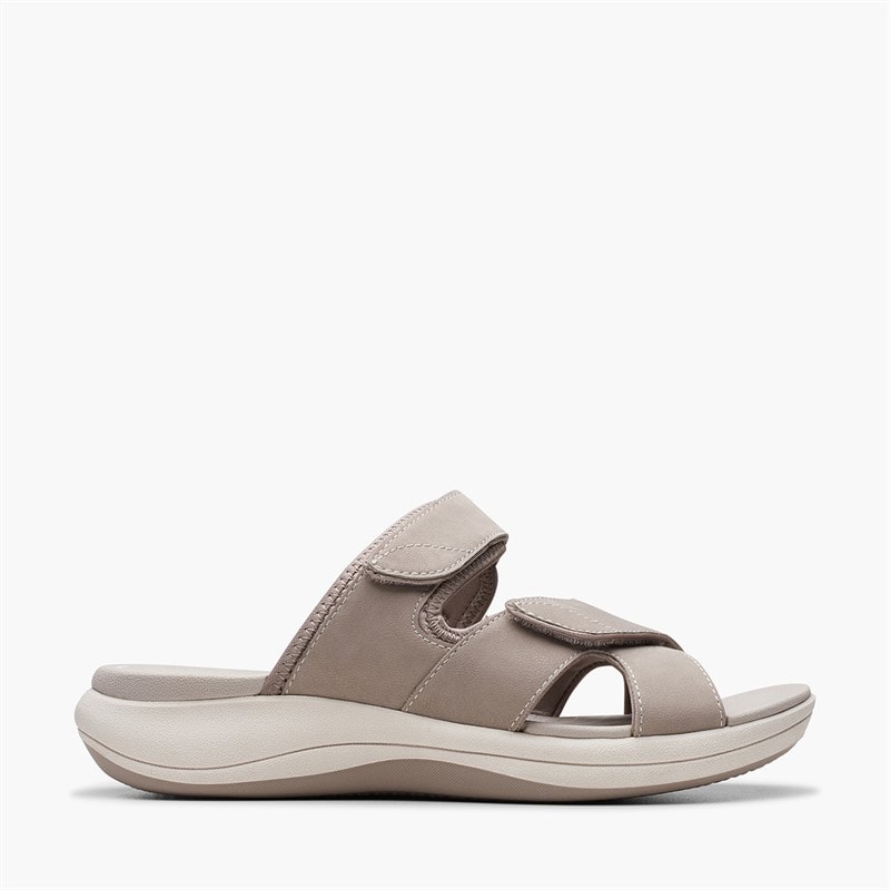 Clarks Womens Mira Ease D-Fit Sandals Stone - Image 1
