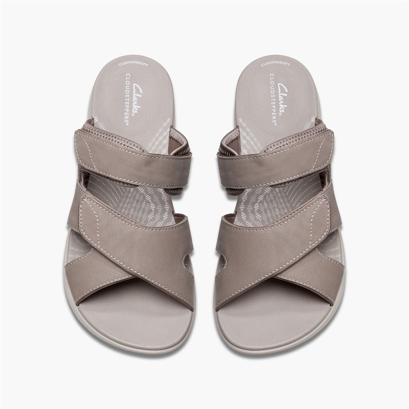 Clarks Womens Mira Ease D-Fit Sandals Stone - Image 3