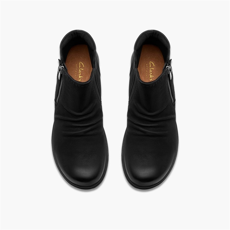 Clarks Womens Certina Ruby E-Fit Side Zip Boots Black - Image 4