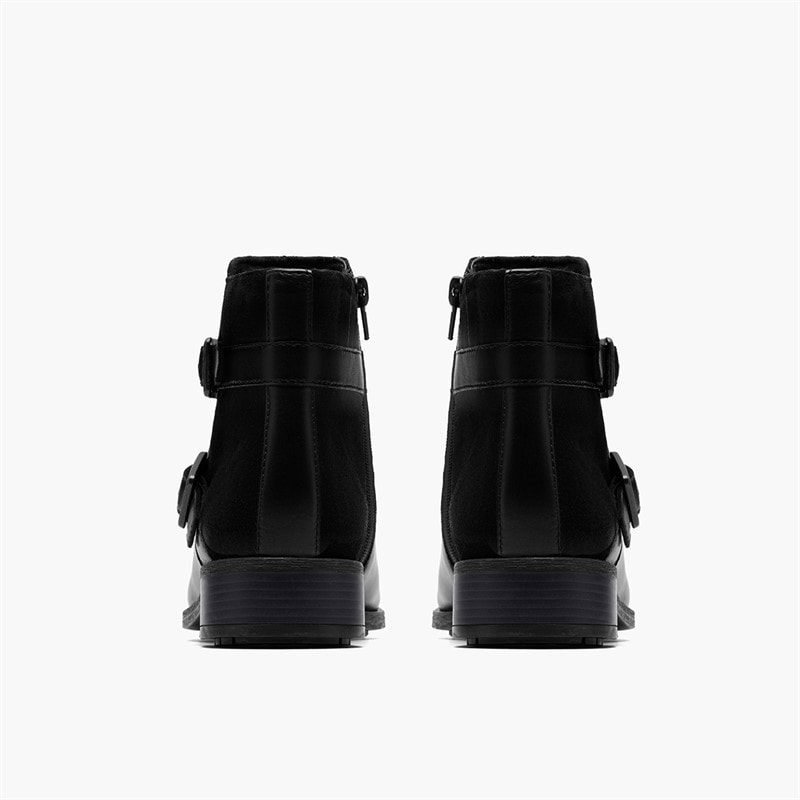 Clarks Womens Havisham Bay D-Fit Buckle Boots Black - Image 3