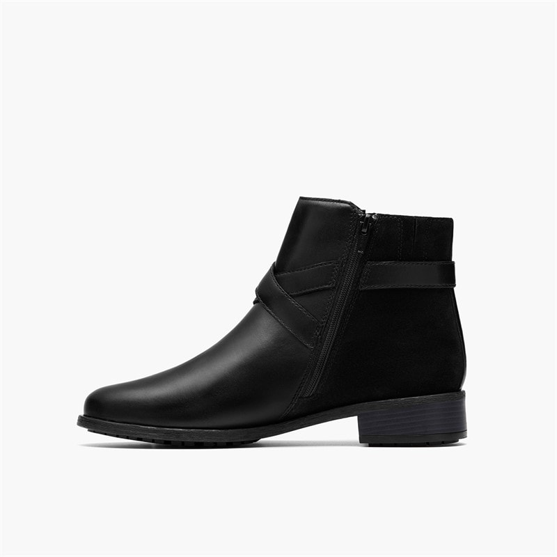 Clarks Womens Havisham Bay D-Fit Buckle Boots Black - Image 5