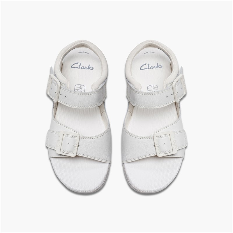Clarks Kids Baha F-Fit Beach Sandals White - Image 4