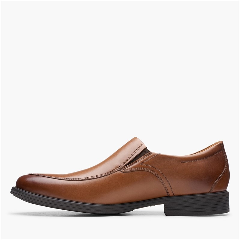 Clarks Mens Whiddon Step G-Fit Slip On Shoes Dark Tan - Image 5