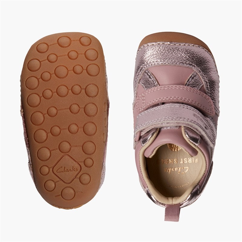 Clarks Infant Girls Tiny Sky H-Fit Trainers Dusty Pink - Image 2