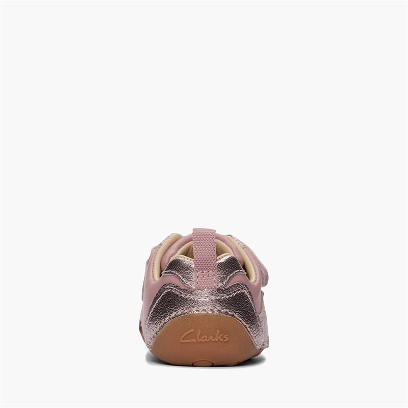 Clarks Infant Girls Tiny Sky H-Fit Trainers Dusty Pink - Image 3