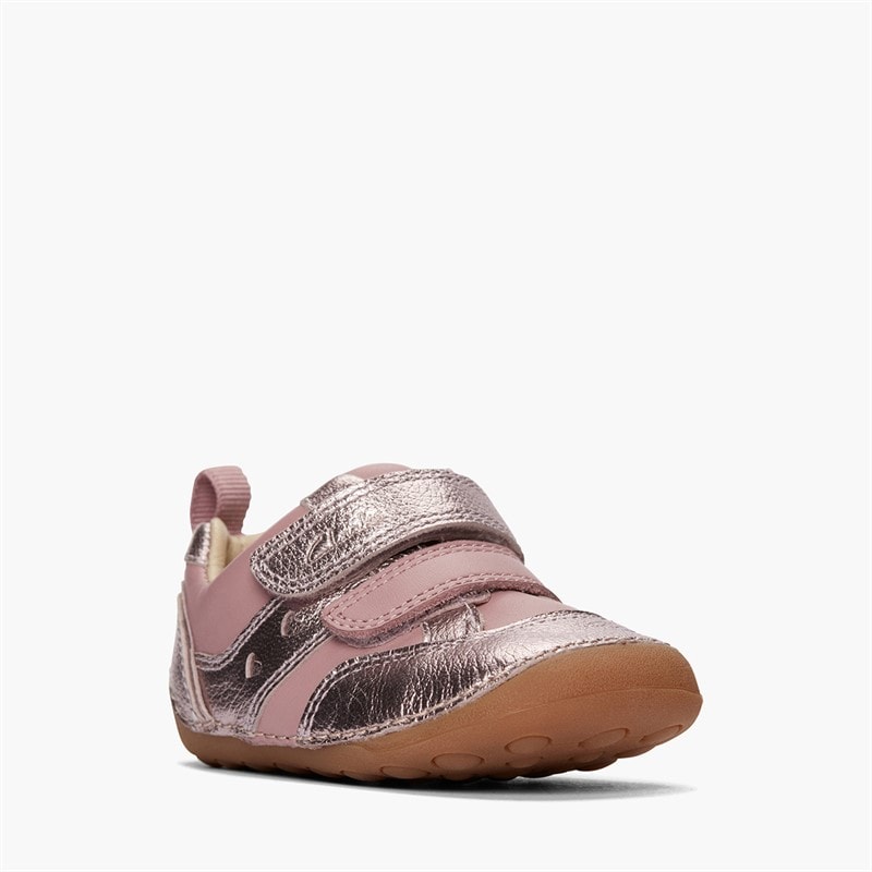 Clarks Infant Girls Tiny Sky H-Fit Trainers Dusty Pink - Image 4