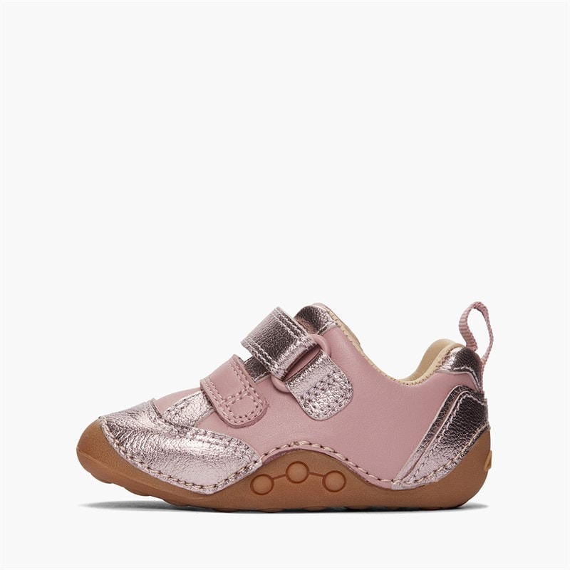 Clarks Infant Girls Tiny Sky H-Fit Trainers Dusty Pink - Image 5