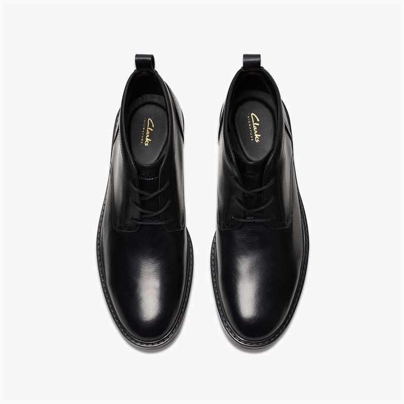 Clarks Mens Aldwin G-Fit Chukka Boots Black - Image 4