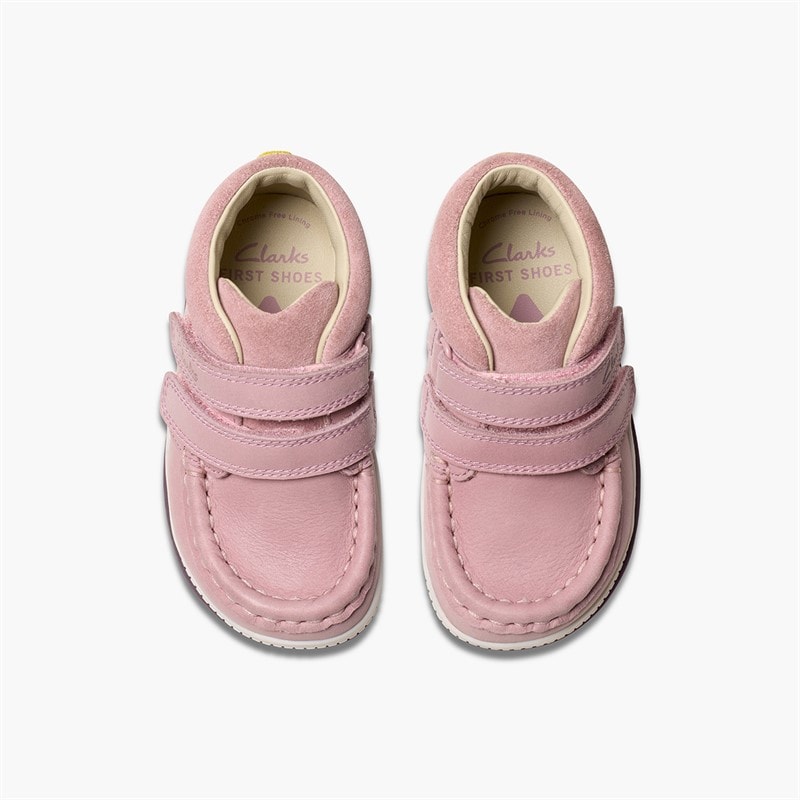 Clarks Infant Girls Noodle Play F-Fit Boots Dusty Pink - Image 4