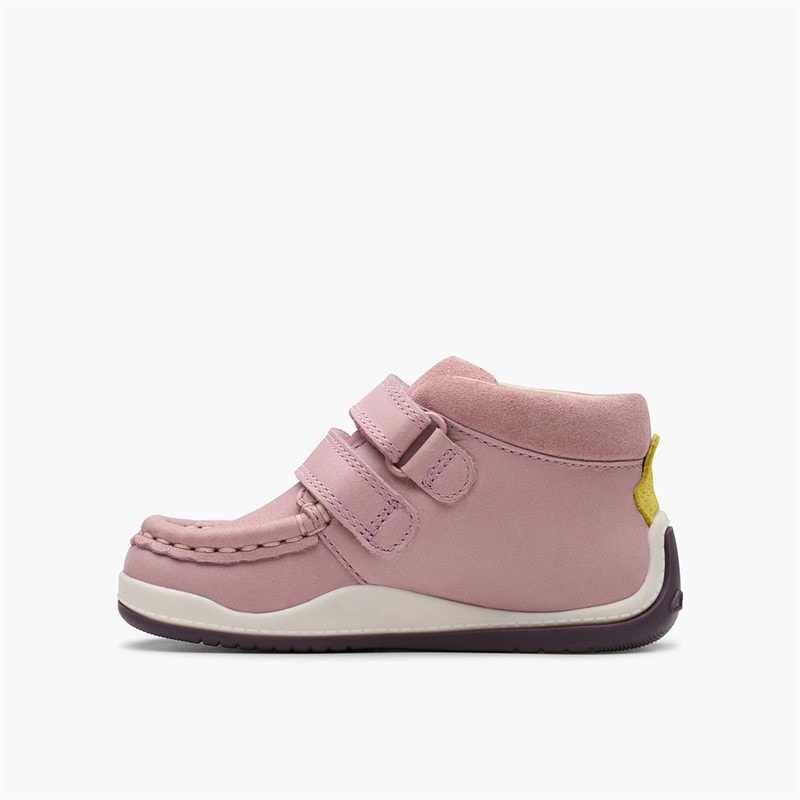 Clarks Infant Girls Noodle Play F-Fit Boots Dusty Pink - Image 5