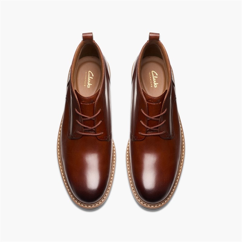 Clarks Mens Aldwin G-Fit Chukka Boots Mid Tan - Image 4