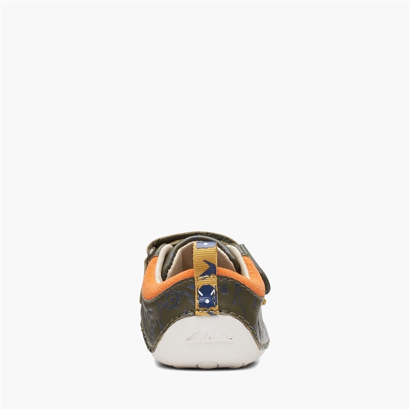 Clarks Infant Boys Tiny Rex H-Fit Trainers Khaki - Image 3