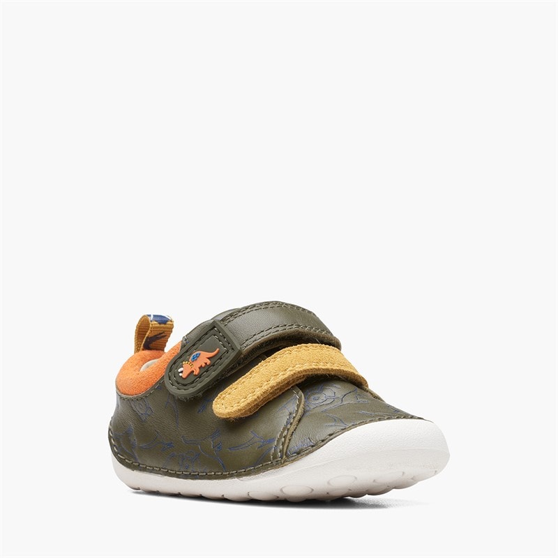 Clarks Infant Boys Tiny Rex H-Fit Trainers Khaki - Image 4