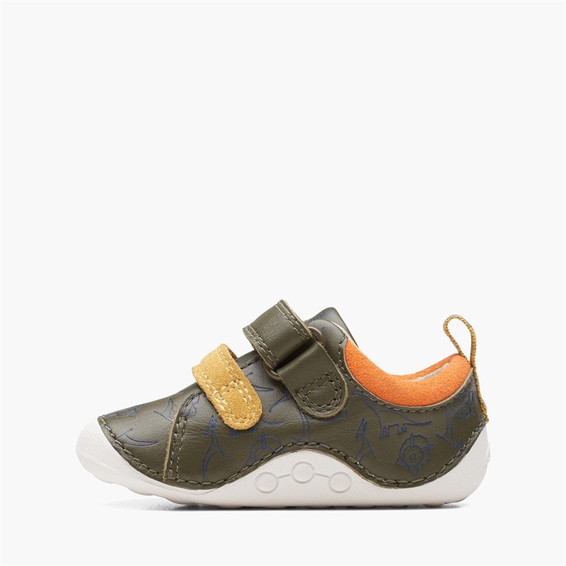 Clarks Infant Boys Tiny Rex H-Fit Trainers Khaki - Image 5