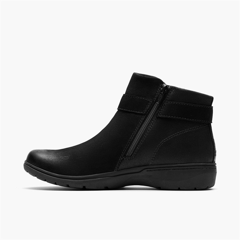 Clarks Womens Carleigh Drift D-Fit Buckle Boots Black - Image 5