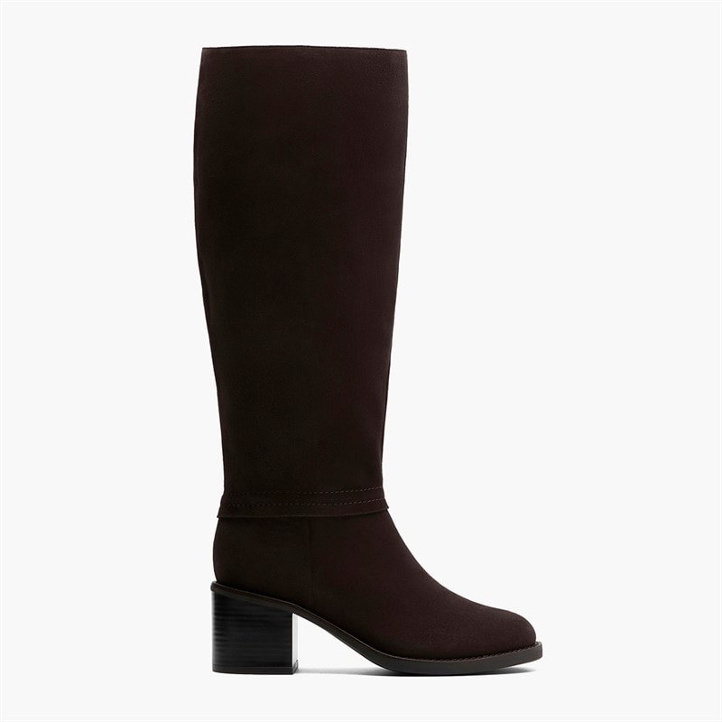 Clarks Womens Chamberly D-Fit Hi Boots Dark Brown
