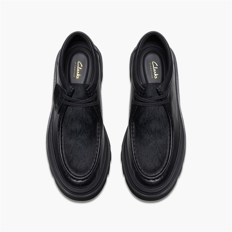 Clarks Mens Badell Seam Shoes Black Mono - Image 4