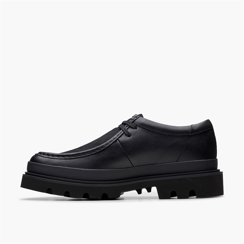 Clarks Mens Badell Seam Shoes Black Mono - Image 5