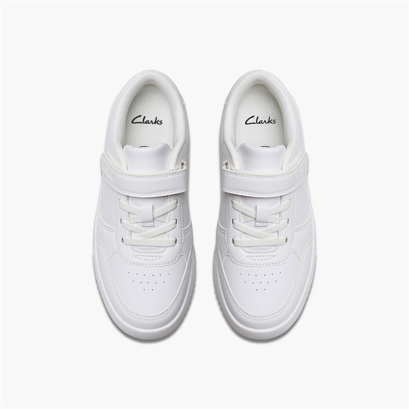 Clarks Kids Barley Step G-Fit Trainers White - Image 4