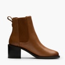 Clarks Womens Chamberly D-Fit Heeled Chelsea Boots Tan