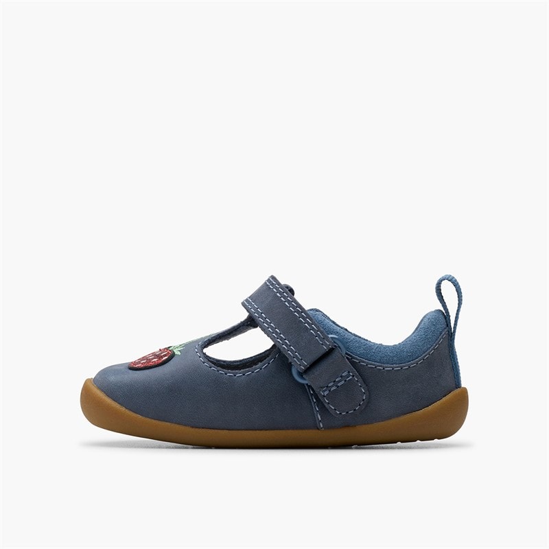 Clarks Infant Girls Roamer Berry F-Fit T-Bar Shoes Blue - Image 5