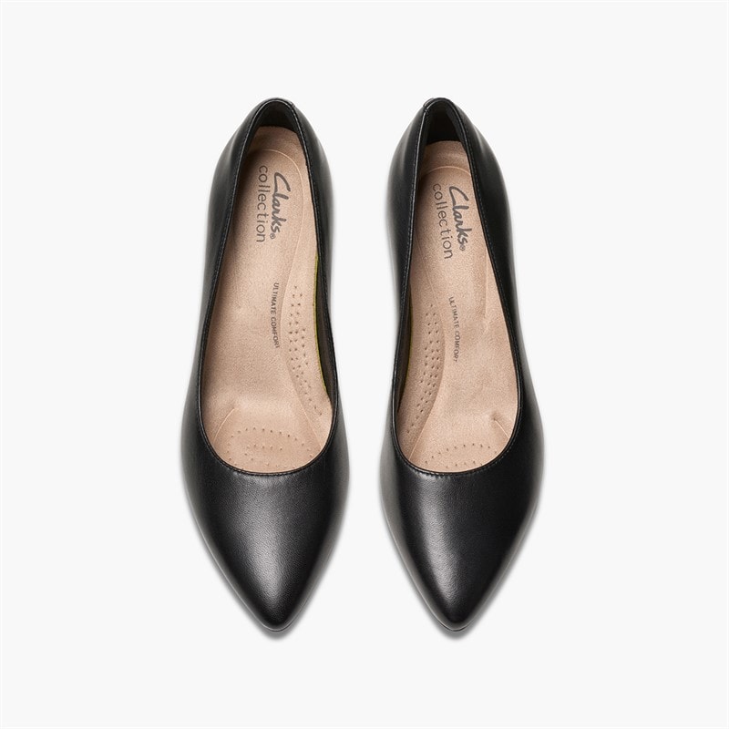 Clarks Womens Kepley Vine E-Fit Heeled Shoes Black - Image 4