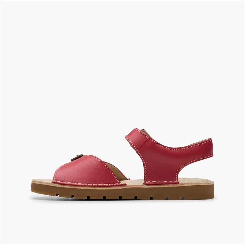 Clarks Girls Play Sun Reef F-Fit Sandals Red - Image 5