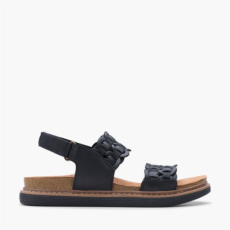 Clarks Womens Arwell Glide D-Fit Sandals Black - Image 1