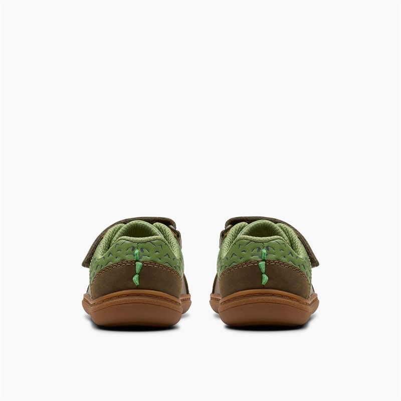 Clarks Infant Boys Rdflash Snap G-Fit Trainers Khaki - Image 3