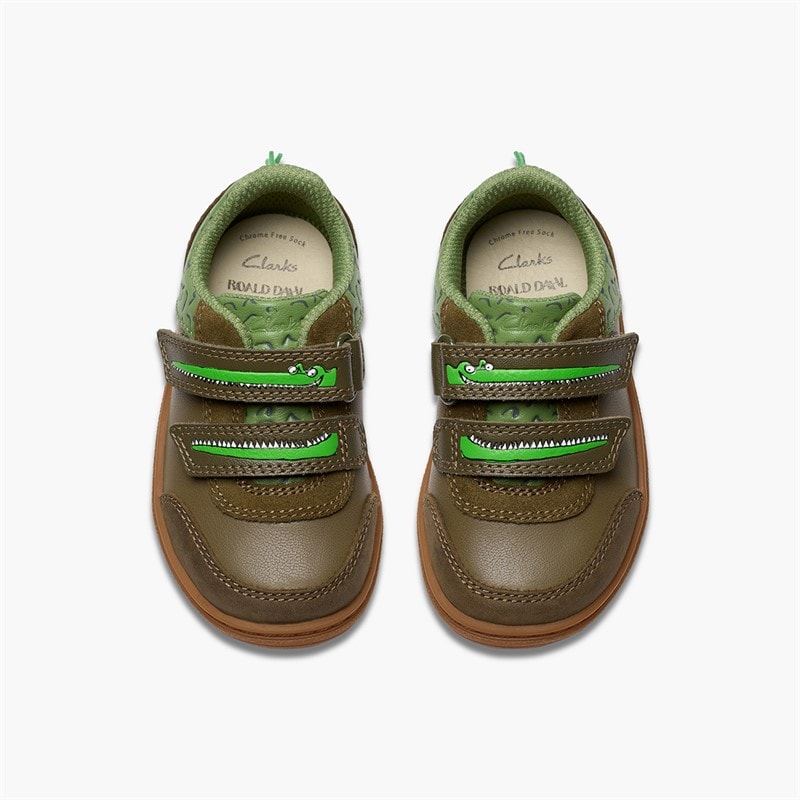 Clarks Infant Boys Rdflash Snap G-Fit Trainers Khaki - Image 4