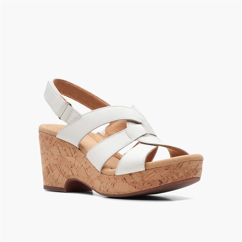 Clarks Womens Giselle Beach E-Fit Sandals White - Image 5