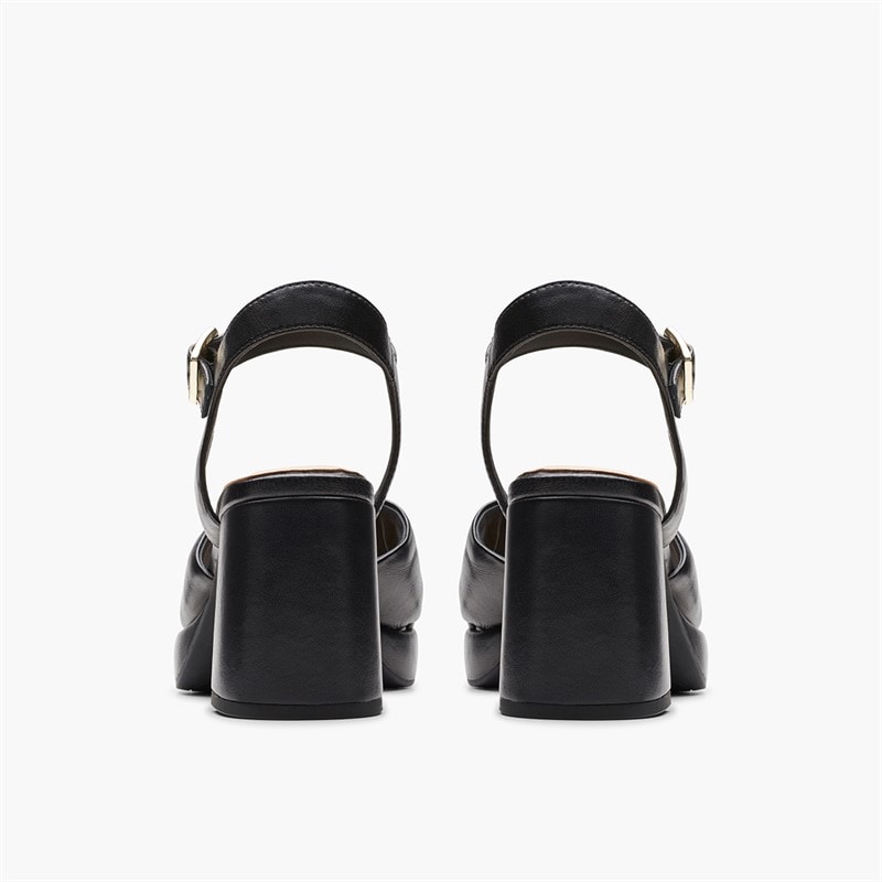 Clarks Womens Ritzy75 Rae D-Fit Chunky Heel Shoes Black - Image 3