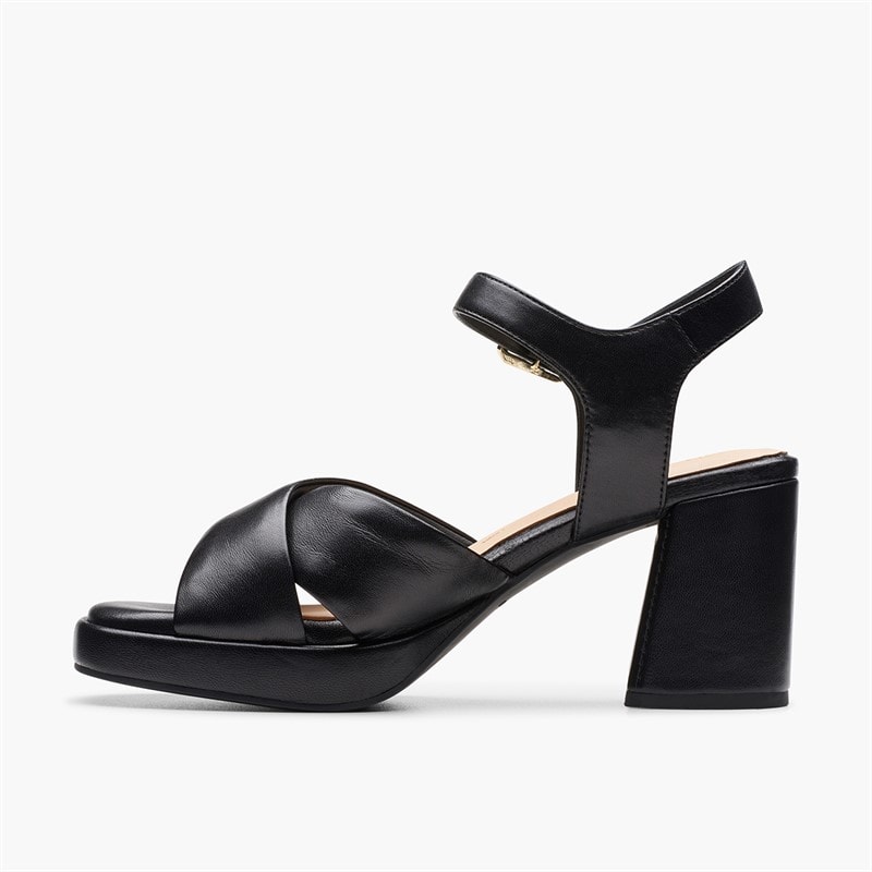 Clarks Womens Ritzy75 Rae D-Fit Chunky Heel Shoes Black - Image 5