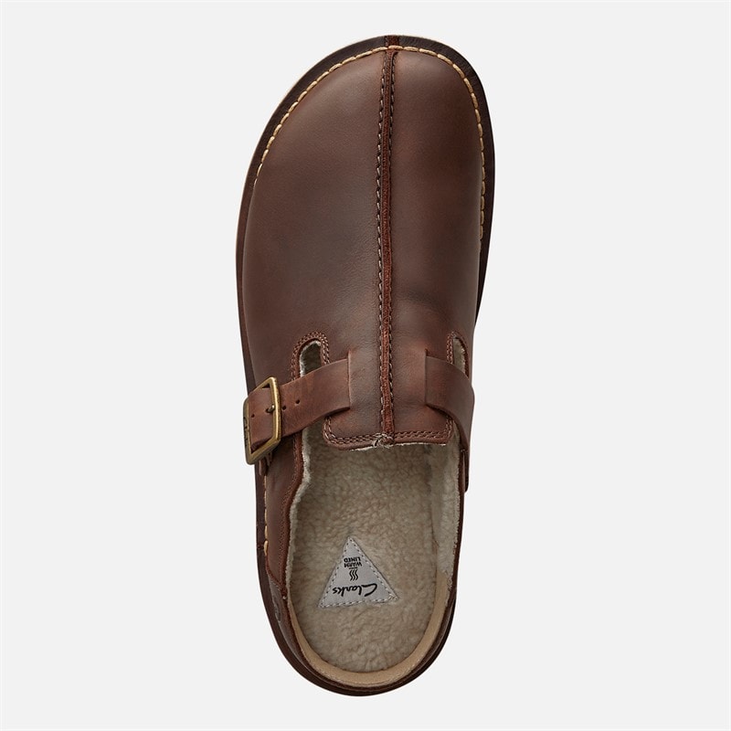 Clarks Mens Solsbury G-Fit Mules Brown - Image 4