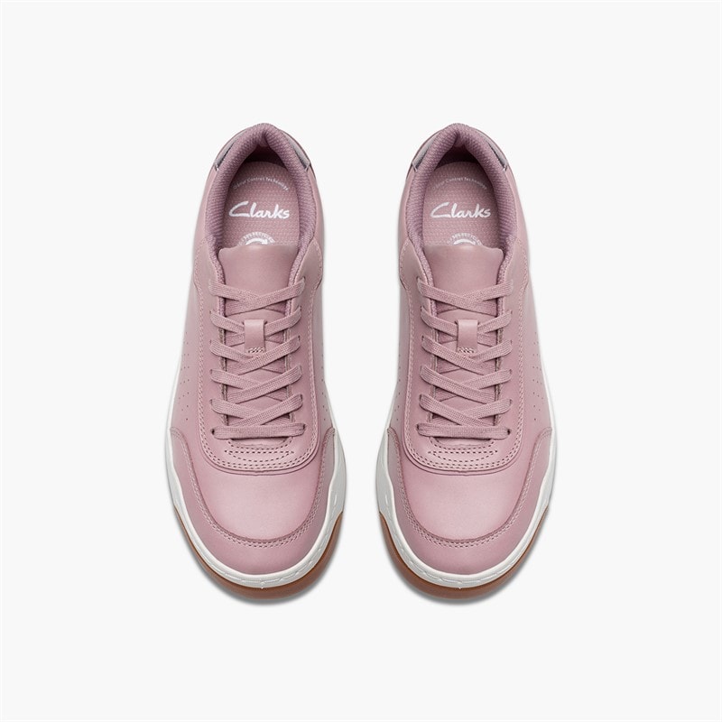 Clarks Girls Urban Solo F-Fit Trainers Dusty Pink - Image 4