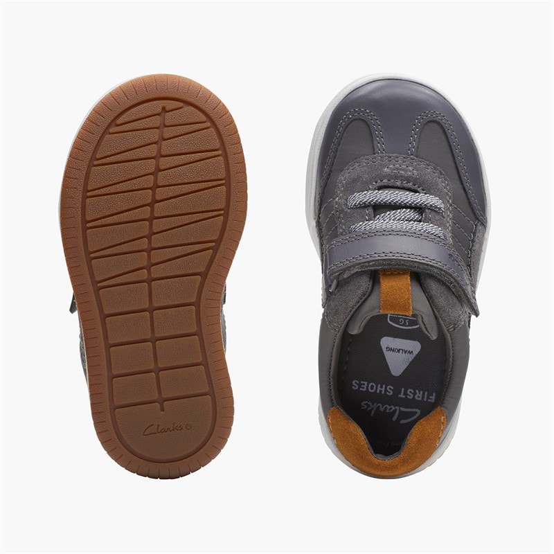 Clarks Infant Boys Fawn F-Fit Trainers Grey - Image 2