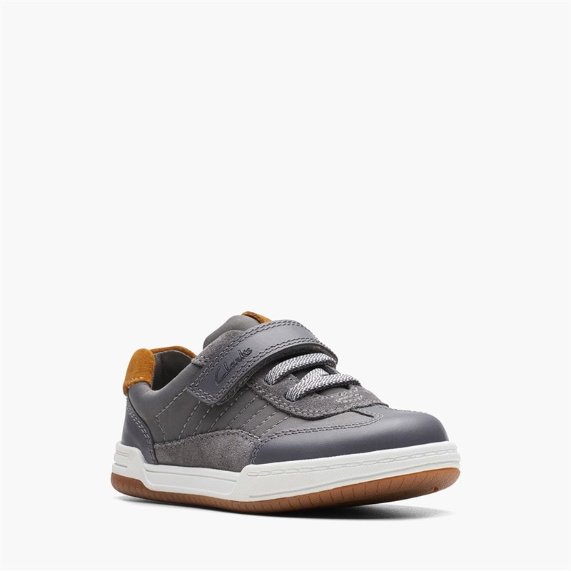 Clarks Infant Boys Fawn F-Fit Trainers Grey - Image 4