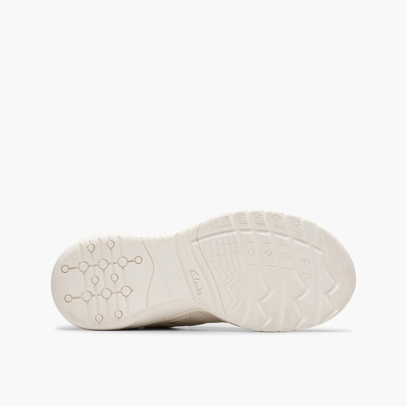 Clarks Kids Feather Pace F-Fit Trainers White - Image 2