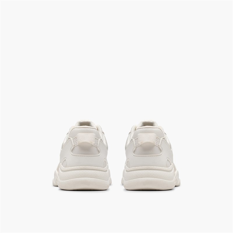 Clarks Kids Feather Pace F-Fit Trainers White - Image 3