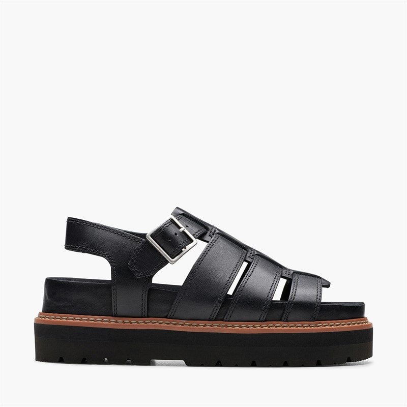 Clarks Womens Orianna Twist D-Fit Sandals Black - Image 1