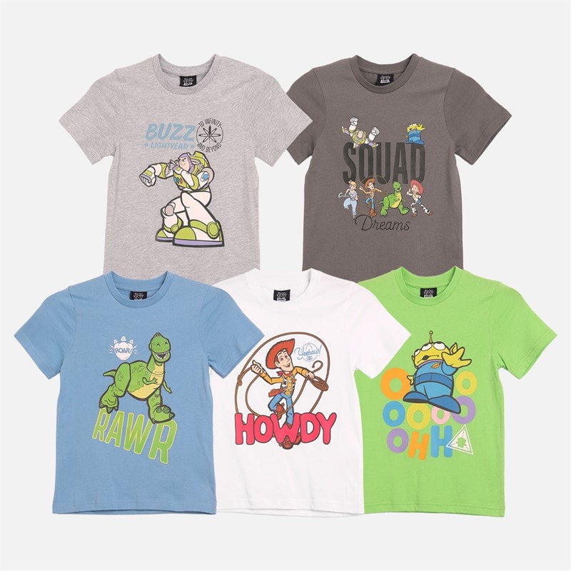 Toy Story Boys Five Pack T-Shirts Multi